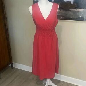 Eddie Bauer Sleeveless Coral Crossover Dress Size Petite Small Petite